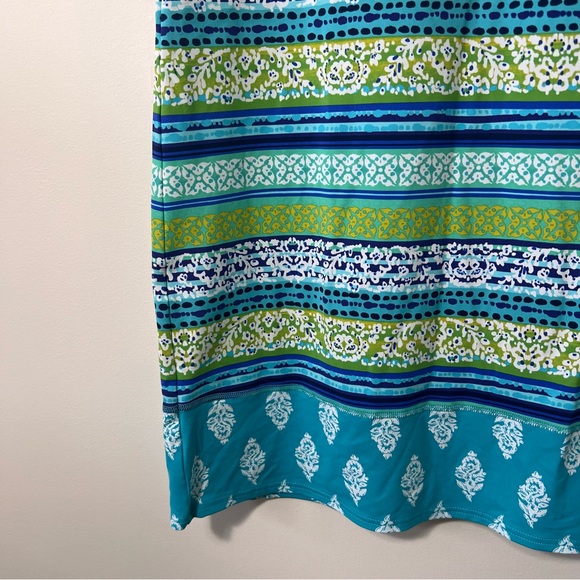 Lands End Colorful Nylon Blend T Shirt Dress Size Medium Swim Vacation Beach - Picture 5 of 11